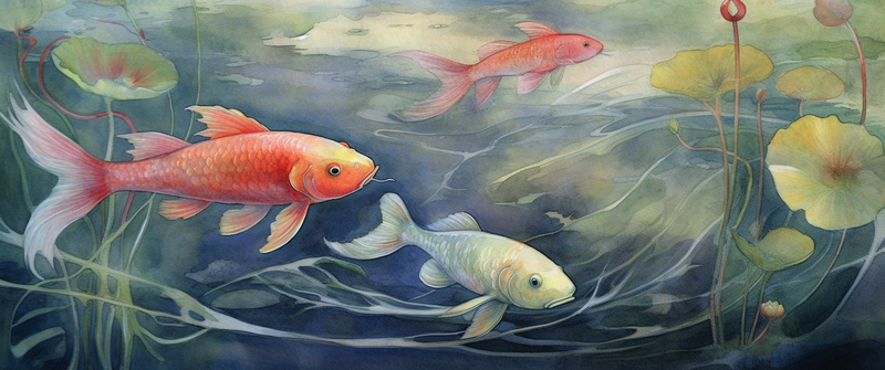 手绘水彩动物锦鲤金鱼游泳素材元素插画,插画/手绘图,插画/手绘图库,插画/手绘图下载,插画/手绘